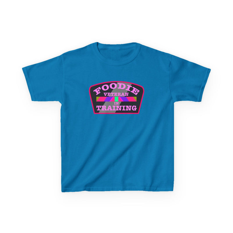 L.O.E.F Foodie Veteran In Training Kids Tee Shirt (Pink)