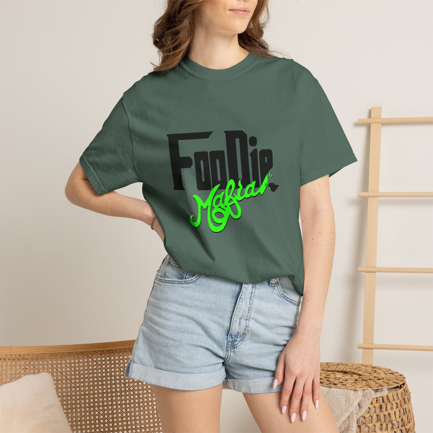 L.O.E.F Foodie Mafia Unisex Tee Shirt (Neon Green)