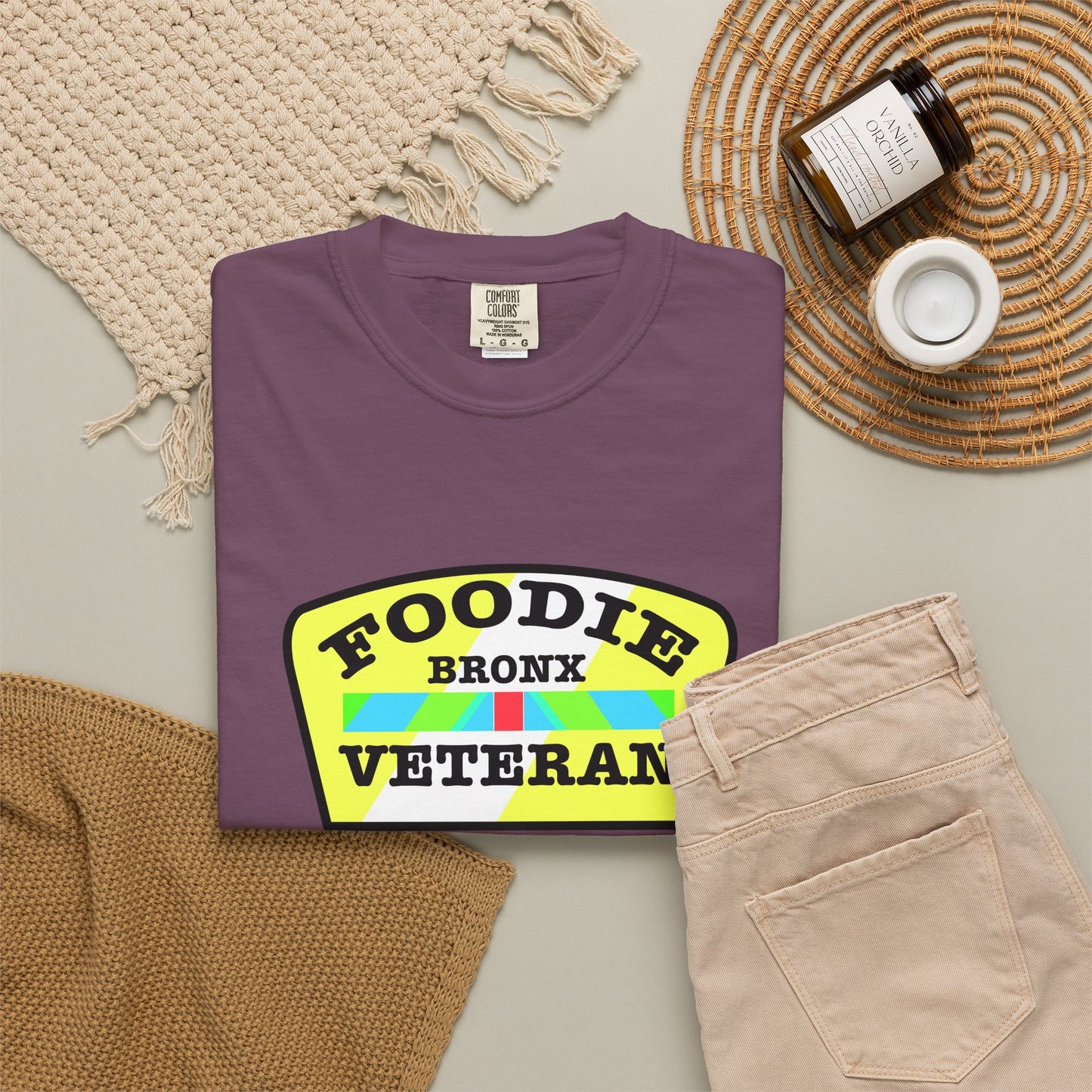 L.O.E.F Foodie Veteran Bronx Unisex Tee Shirt (Yellow)