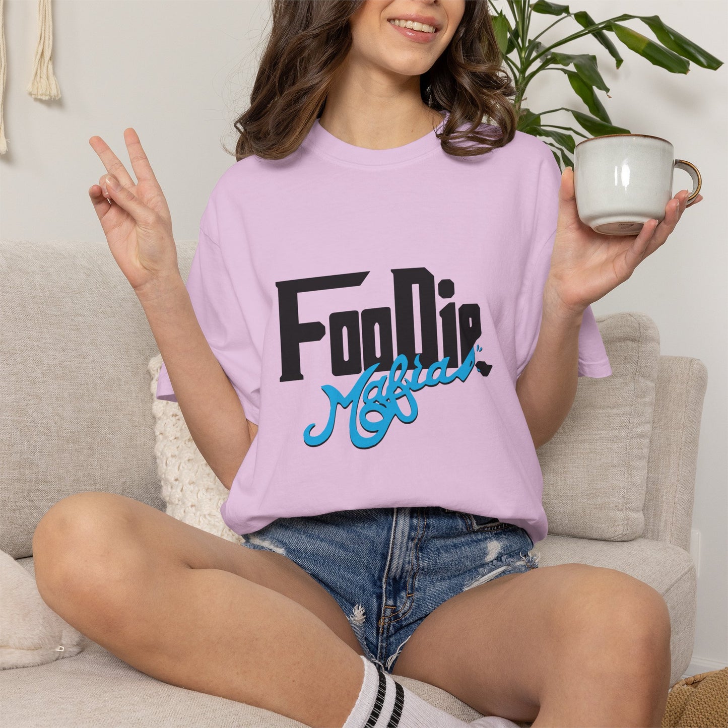 L.O.E.F Foodie Mafia Unisex Tee Shirt (Apricot)