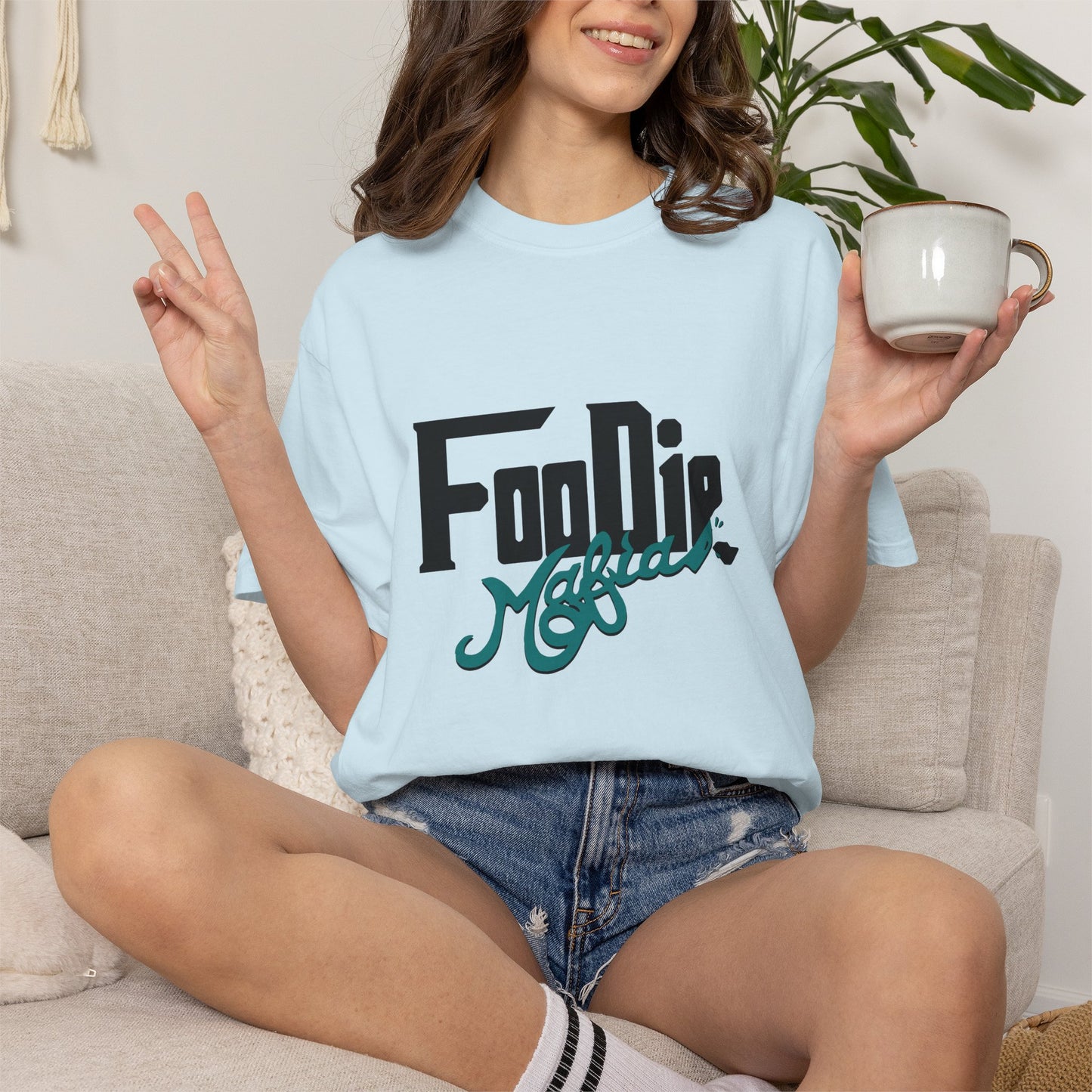 L.O.E.F Foodie Mafia Unisex Tee shirt (Teal)