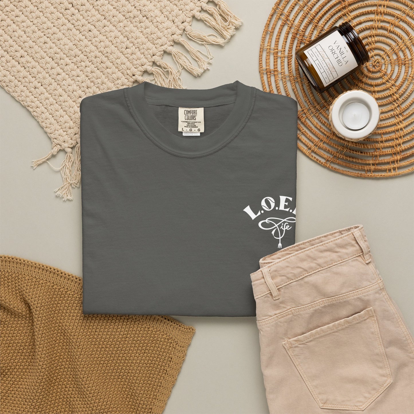 L.O.E.F LIFESTYLE OF EVERYDAY FOODIES Unisex Tee Shirt (White)