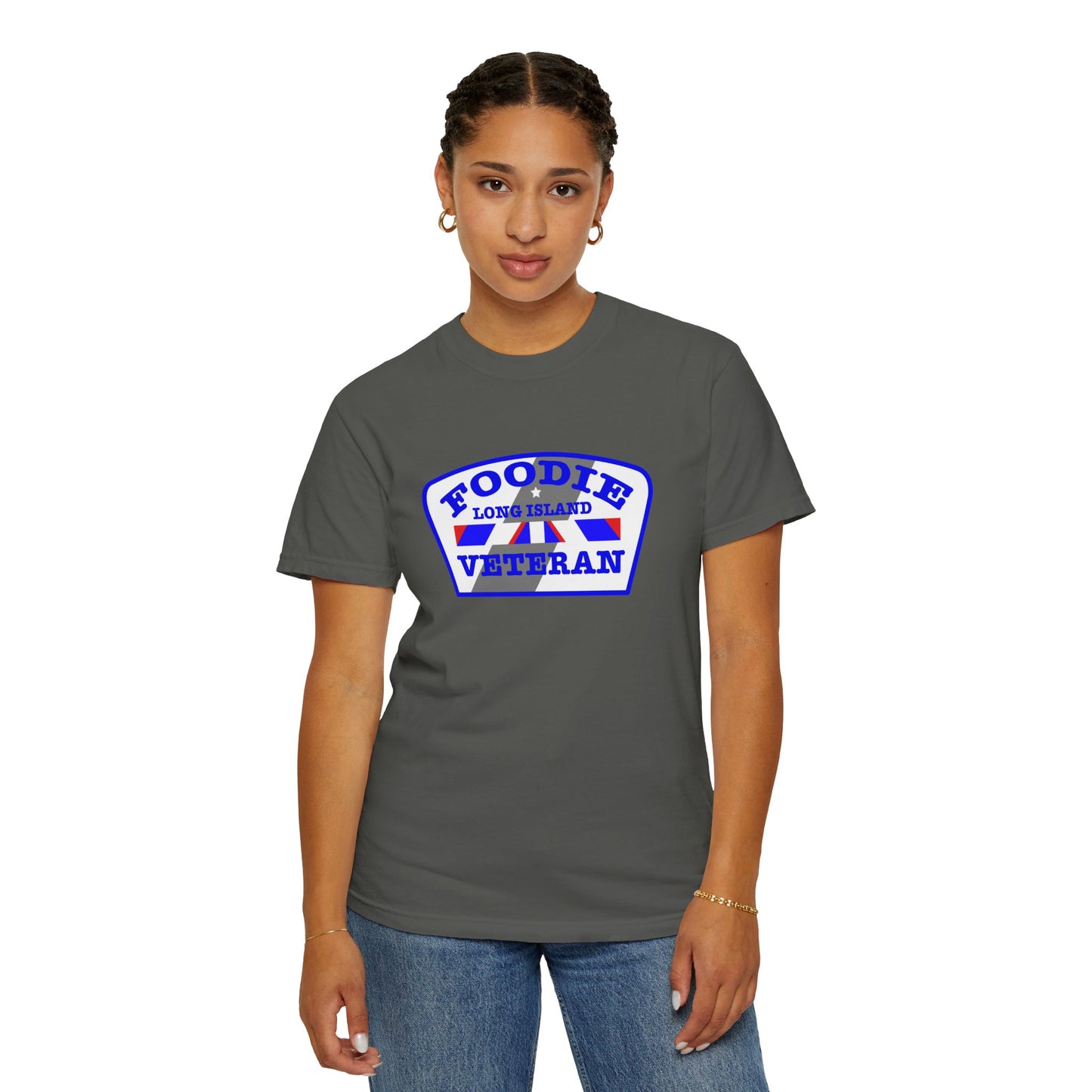 L.O.E.F Foodie Veteran Long Island Unisex Tee Shirt (Blue)