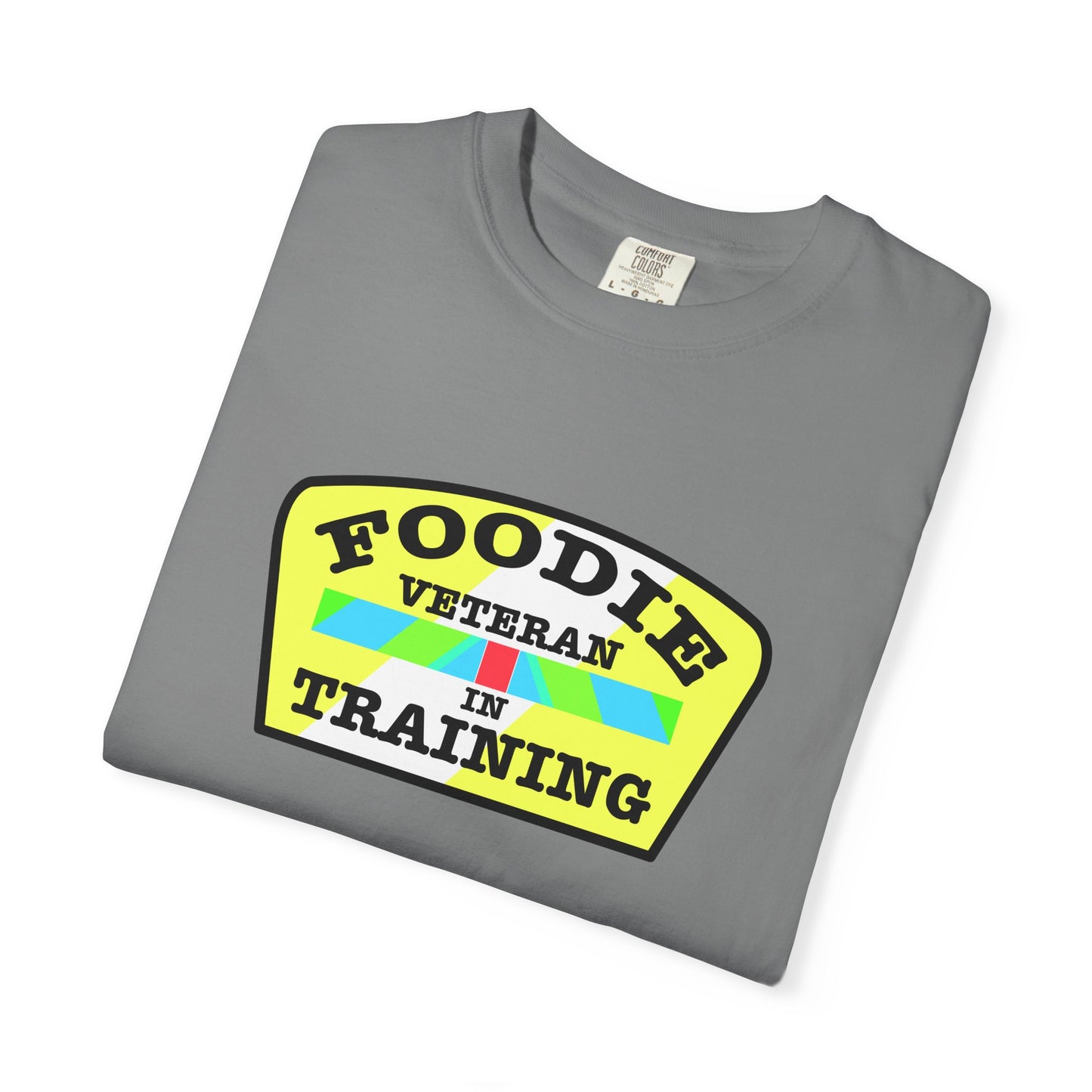 L.O.E.F Foodie Veteran IN TRAINING Unisex Tee Shirt (Yellow and Black)
