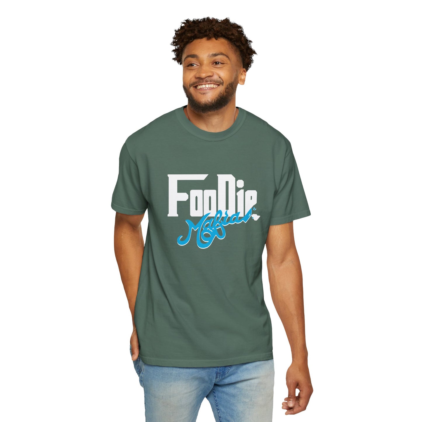 L.O.E.F White Foodie Mafia Unisex Tee Shirt  (Apricot)