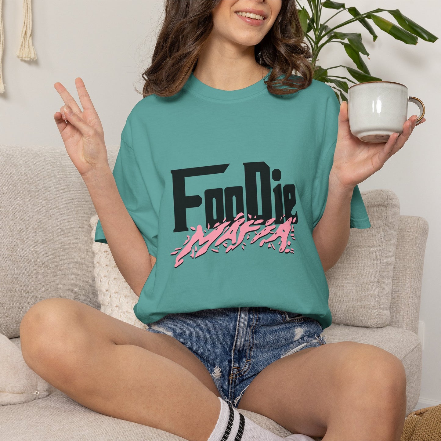 L.O.E.F Foodie Mafia Tee Shirt (Soft Pink)