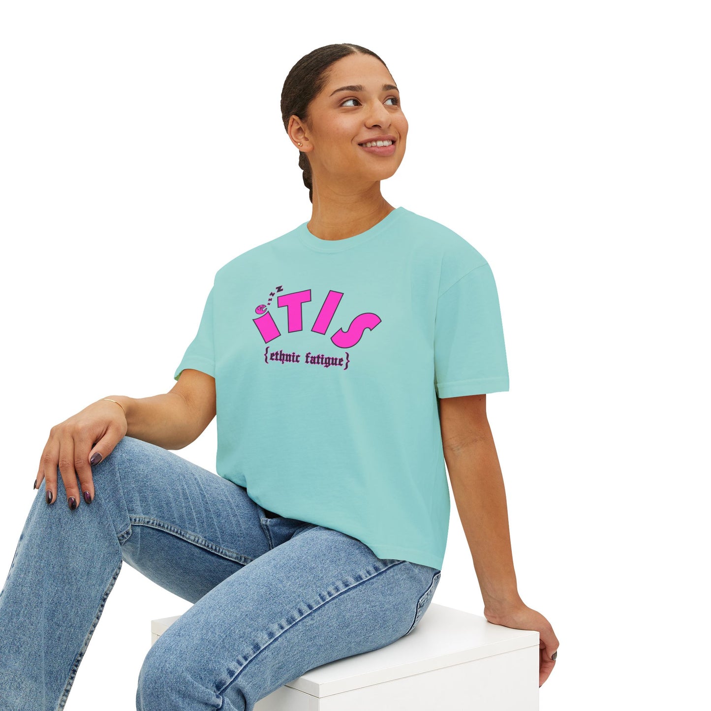 L.O.E.F ITIS Women Boxy Tee (Pink)