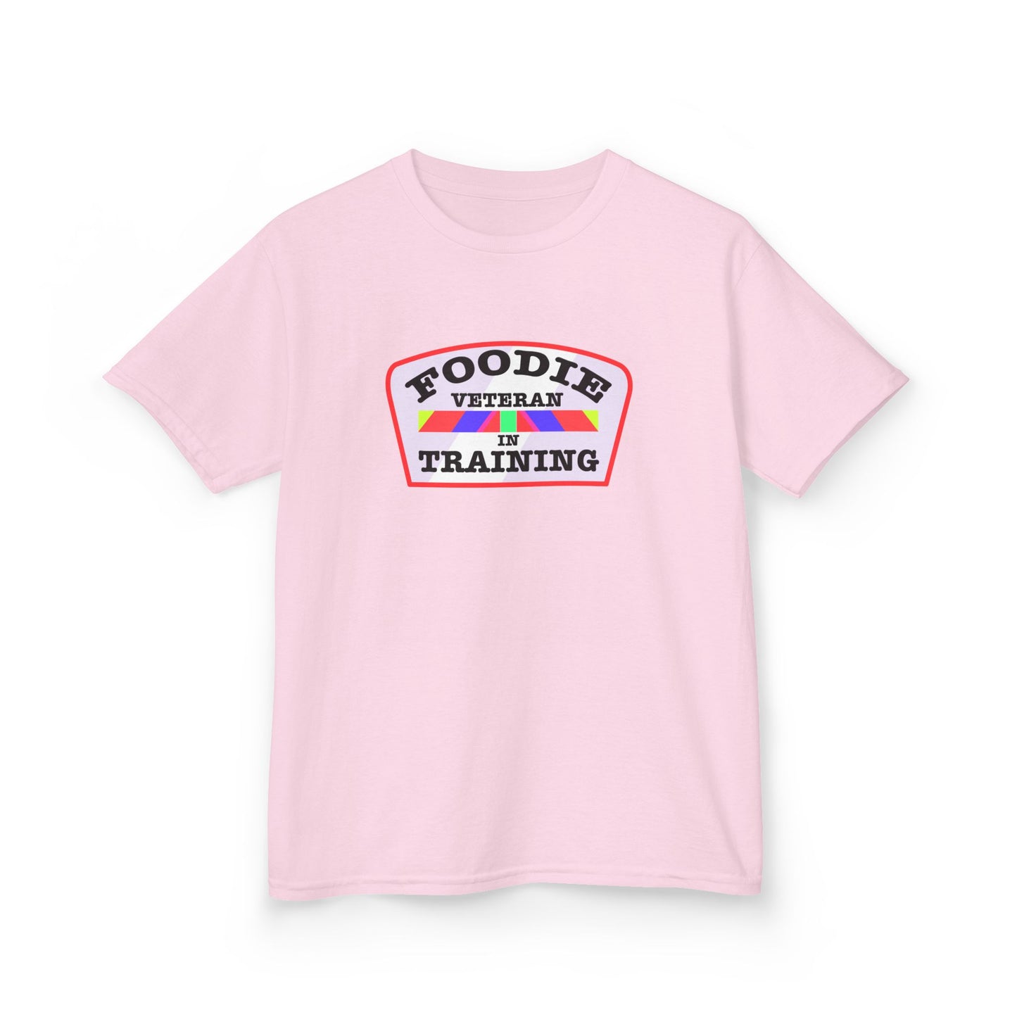 L.O.E.F Foodie Veteran In Training Kids Tee Shirt (Soft Pink)