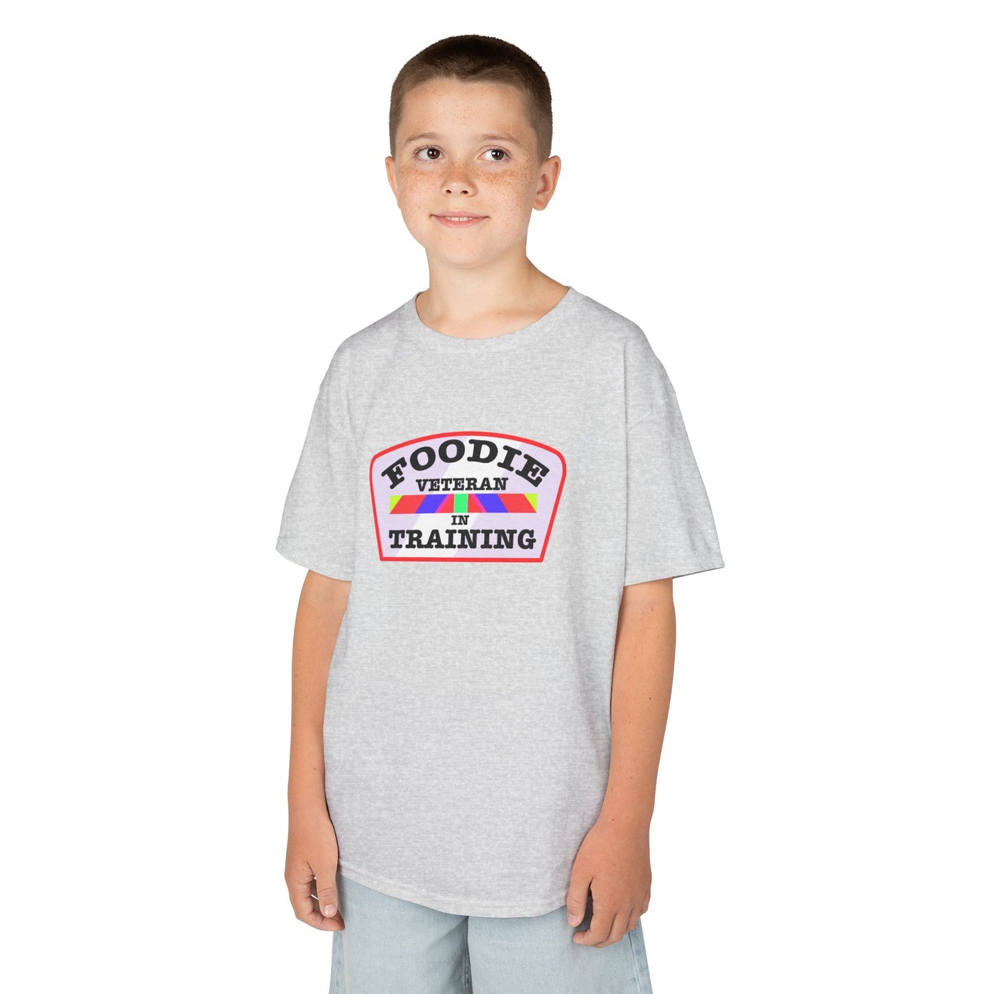 L.O.E.F Foodie Veteran In Training Kids Tee Shirt (Soft Pink)