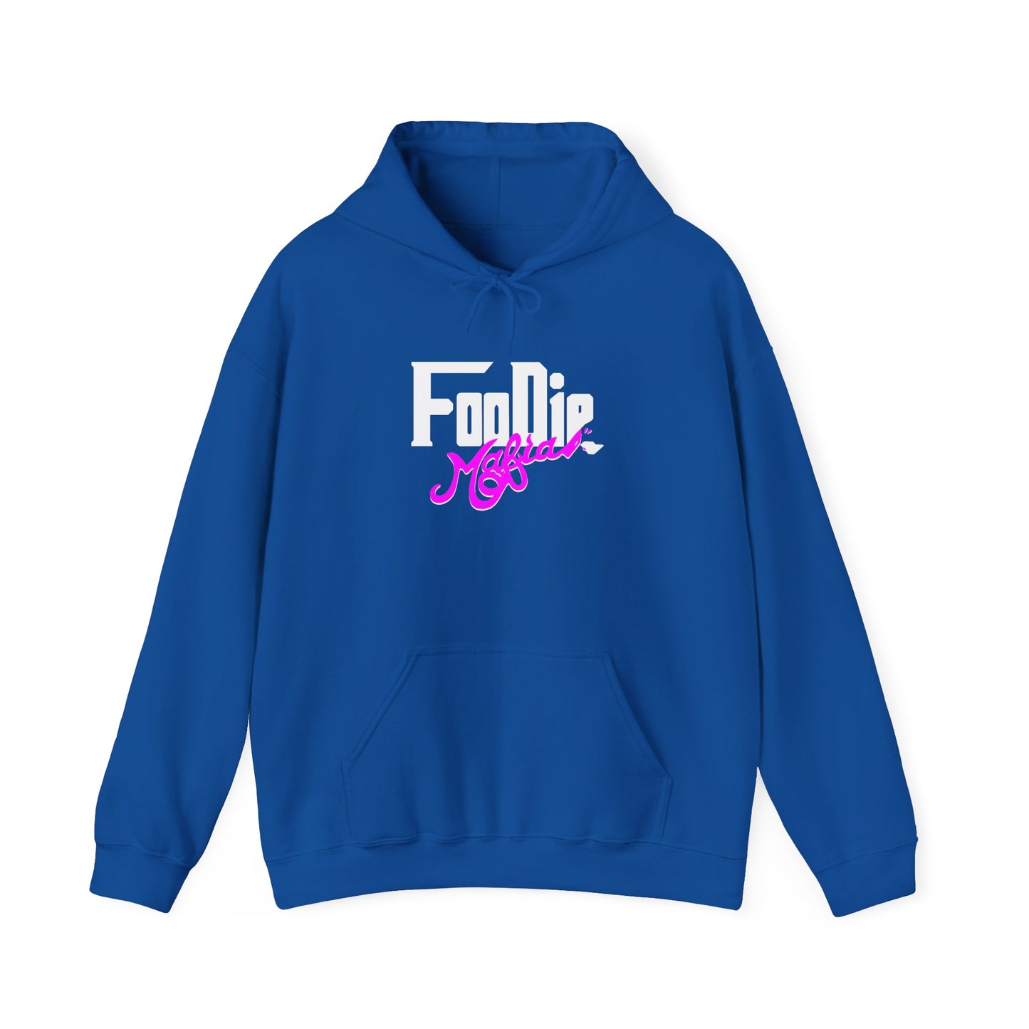 L.O.E.F White Foodie Mafia Unisex Hooded Sweatshirt (Fuchsia)