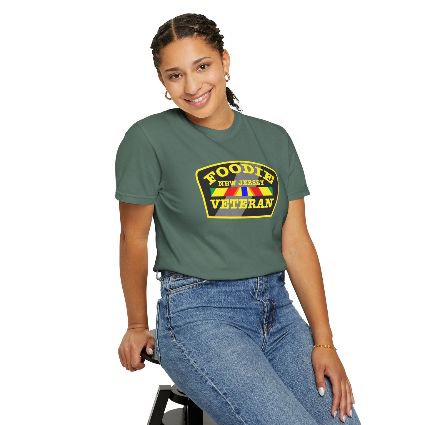 L.O.E.F Foodie Veteran NEW JERSEY Unisex Tee Shirt (Yellow)