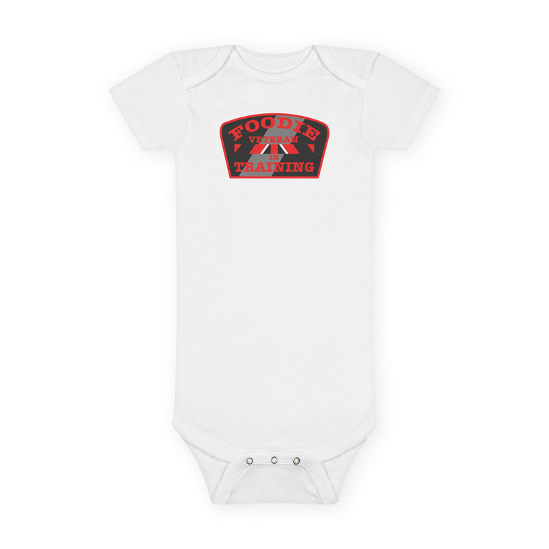 L.O.E.F Foodie Veteran In Training Baby Bodysuit (Red)