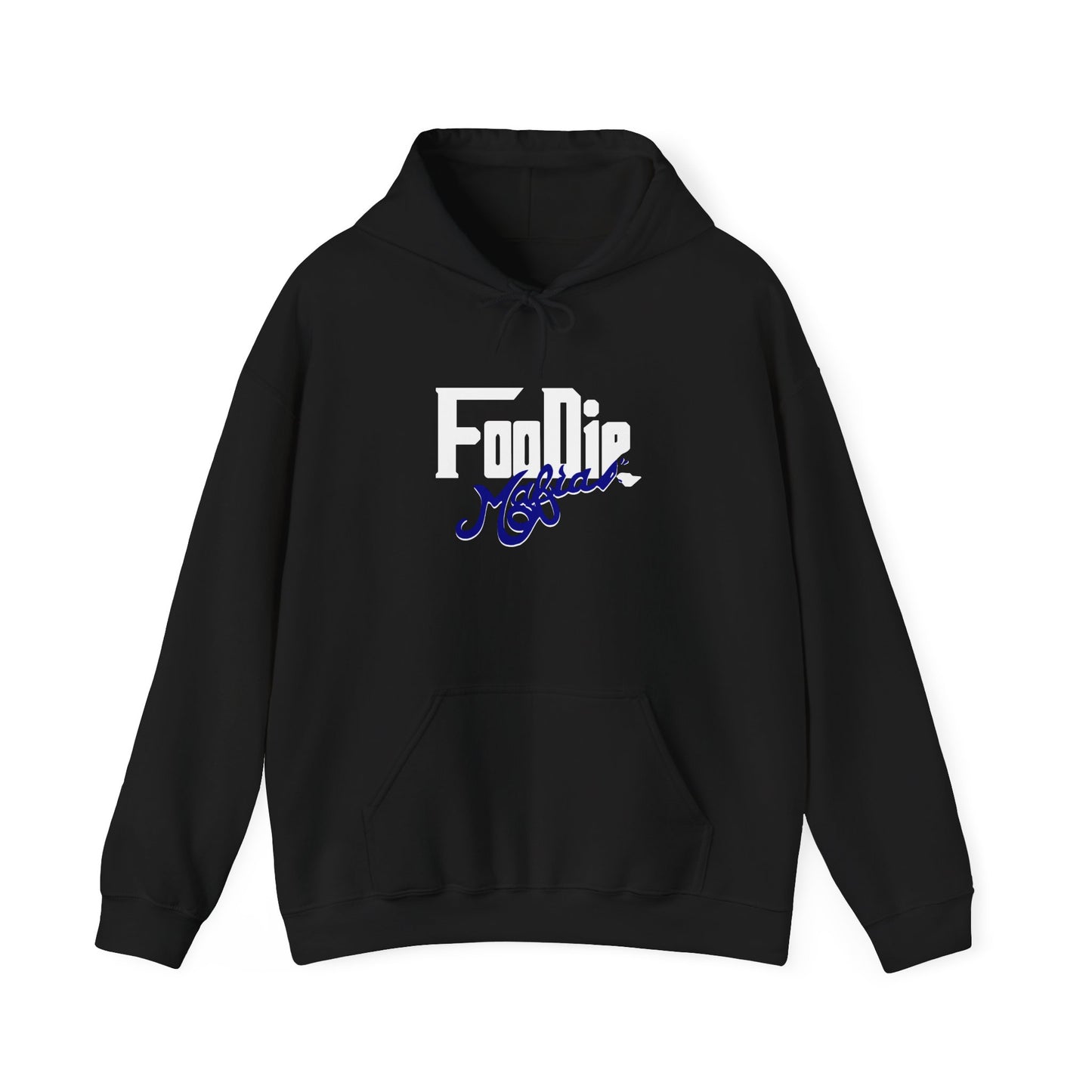 L.O.E.F White Foodie Mafia Unisex Hooded Sweatshirt (Dark Blue)