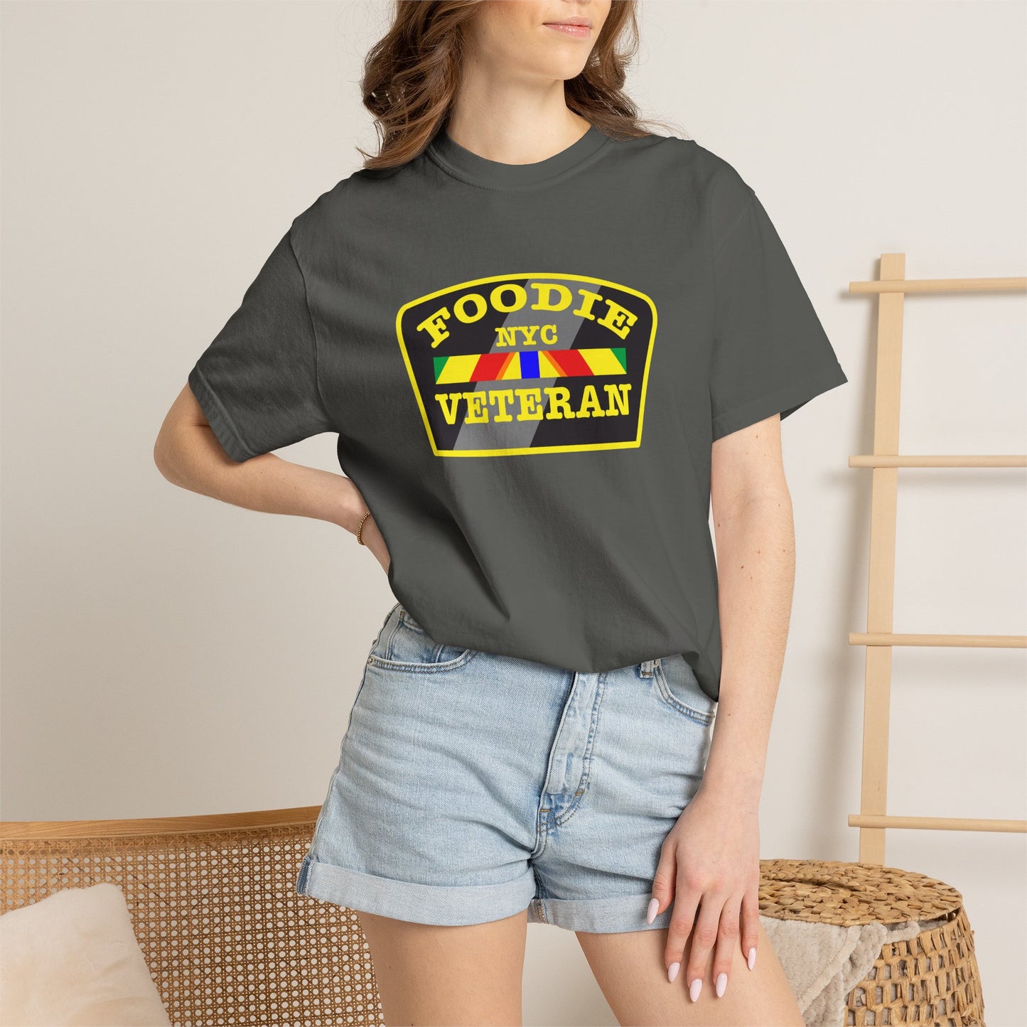 L.O.E.F Foodie Veteran NYC Unisex Tee Shirt (Yellow)