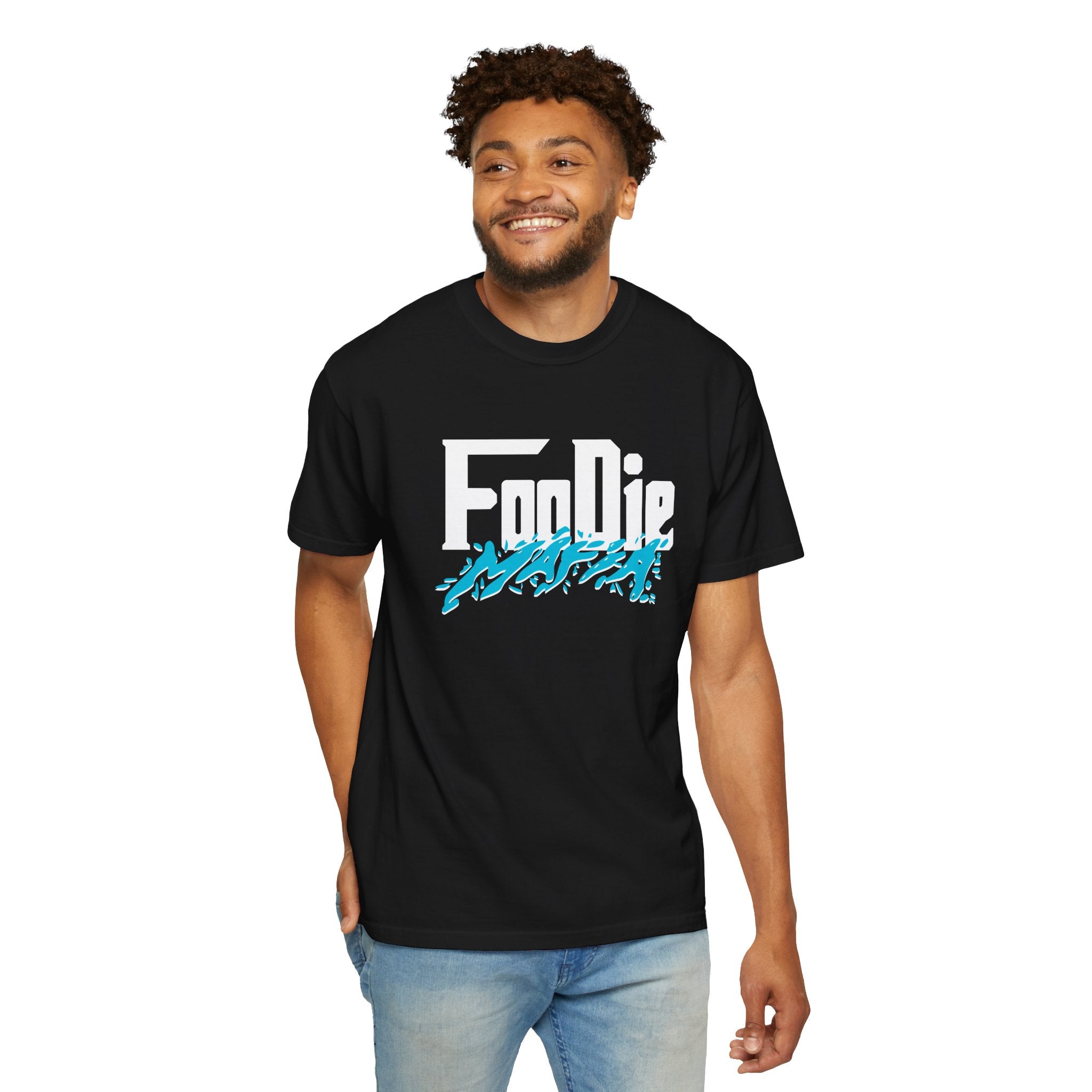 L.O.E.F Foodie Mafia Unisex Tee Shirt  (Aqua Blue)