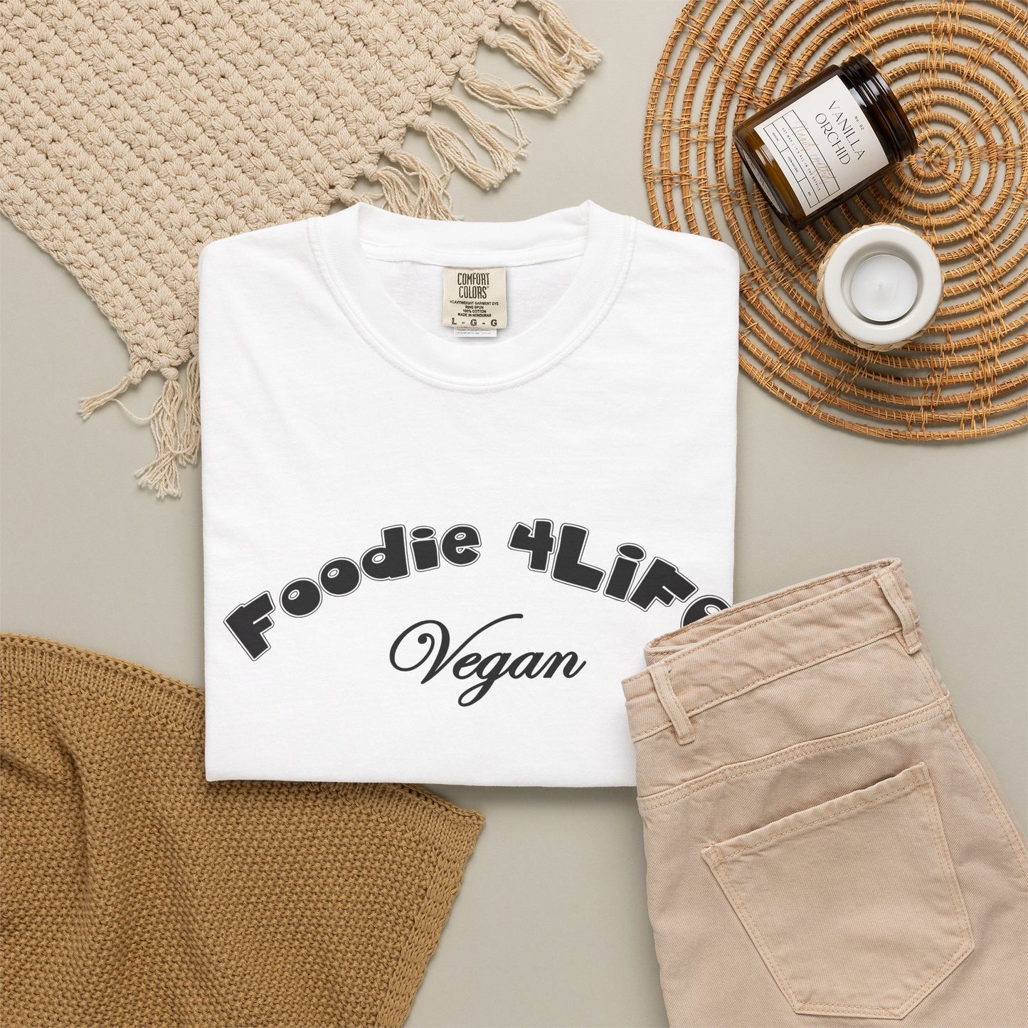 L.O.E.F Foodie 4Life Vegan Unisex Tee Shirt (Black)