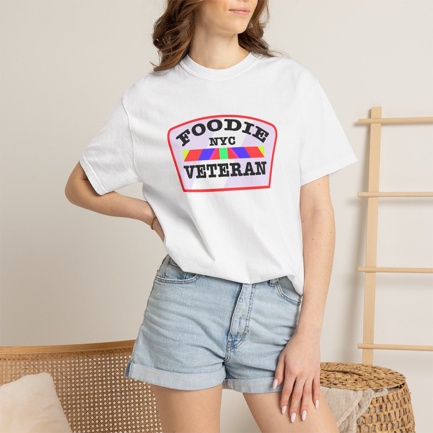 L.O.E.F Foodie Veteran NYC Unisex Tee Shirt (Soft Pink)