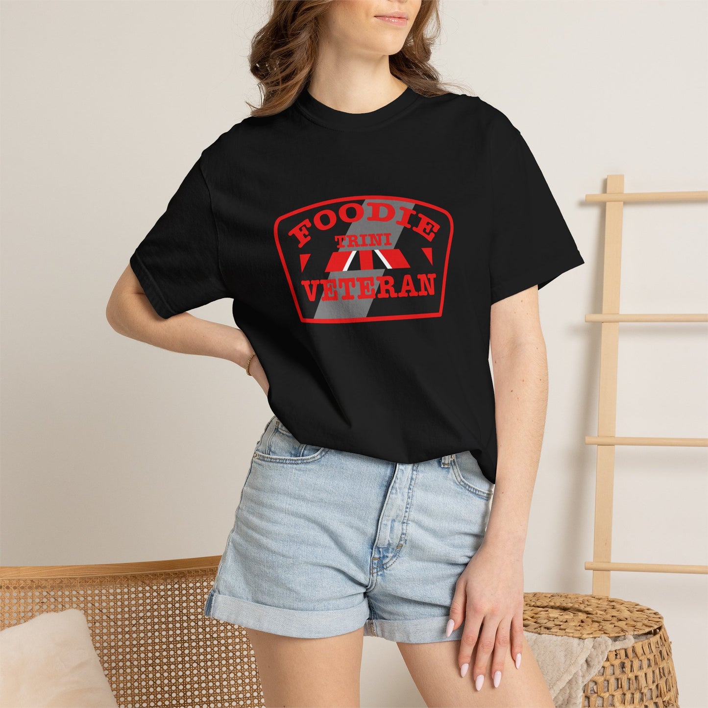 L.O.E.F Foodie Veteran TRINI Unisex Tee Shirt (Red)