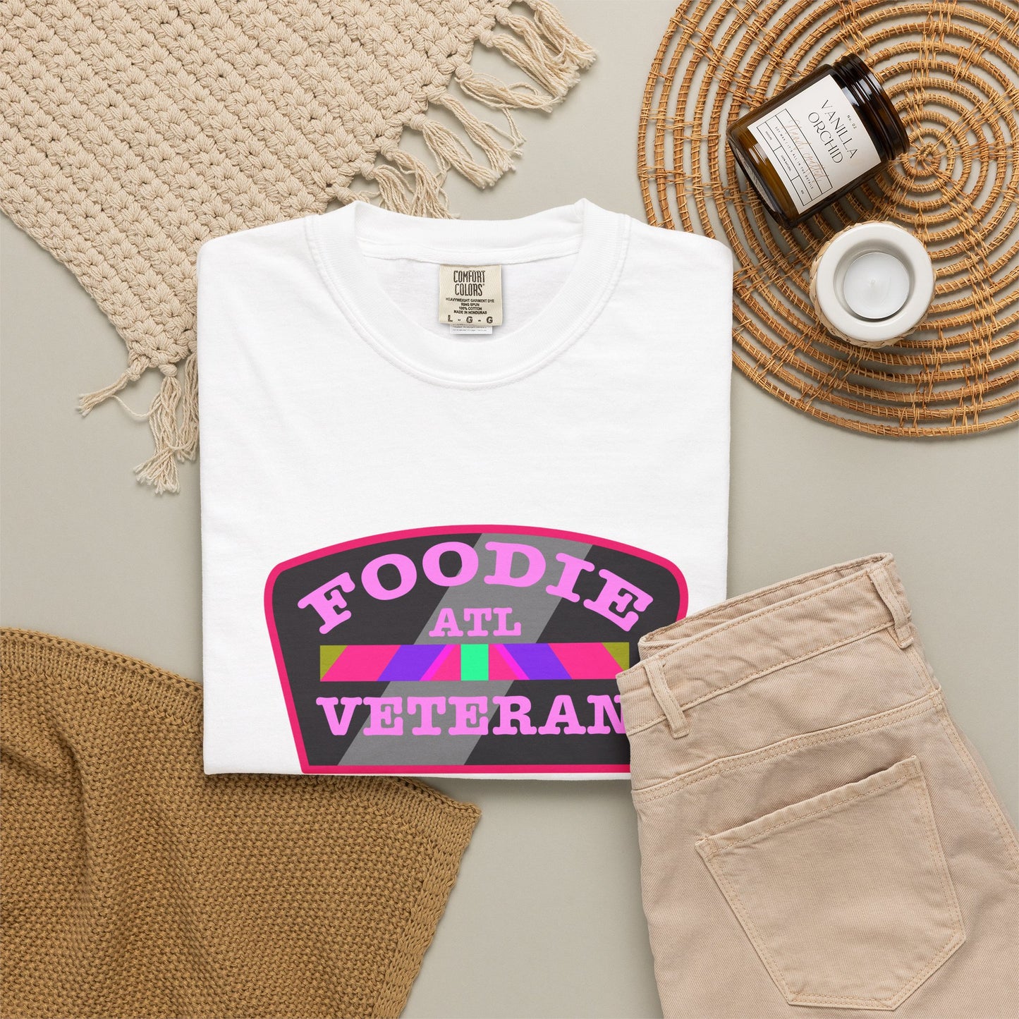 L.O.E.F Foodie Veteran ATL Unisex Tee Shirt (Pink)