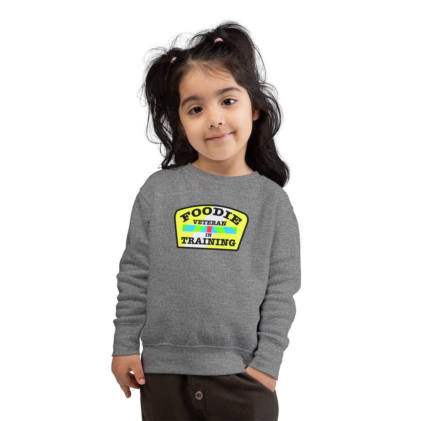 L.O.E.F Foodie Veteran In Training Toddler Sweatshirt (Black and Yellow)