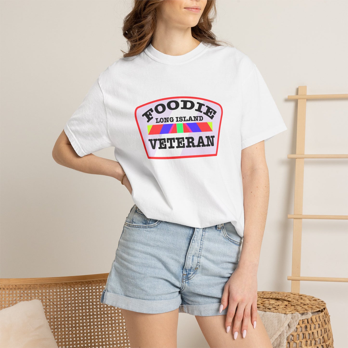 L.O.E.F Foodie Veteran Long Island Unisex Tee Shirt (Soft Pink)