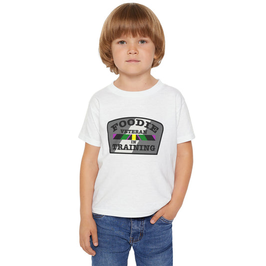 L.O.E.F Foodie Veteran In Training Toddler Tee Shirt (Gray)
