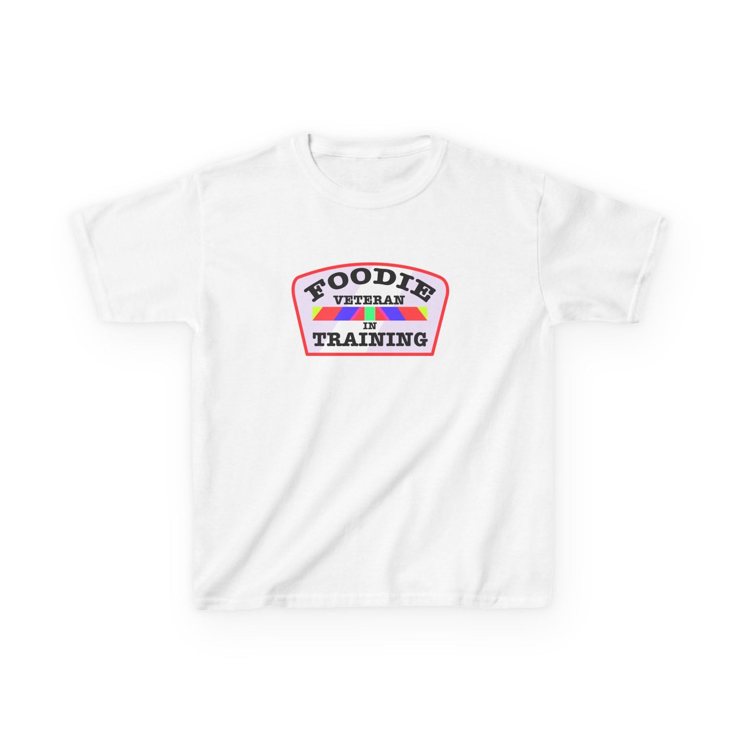 L.O.E.F Foodie Veteran In Training Kids Tee Shirt (Soft Pink)