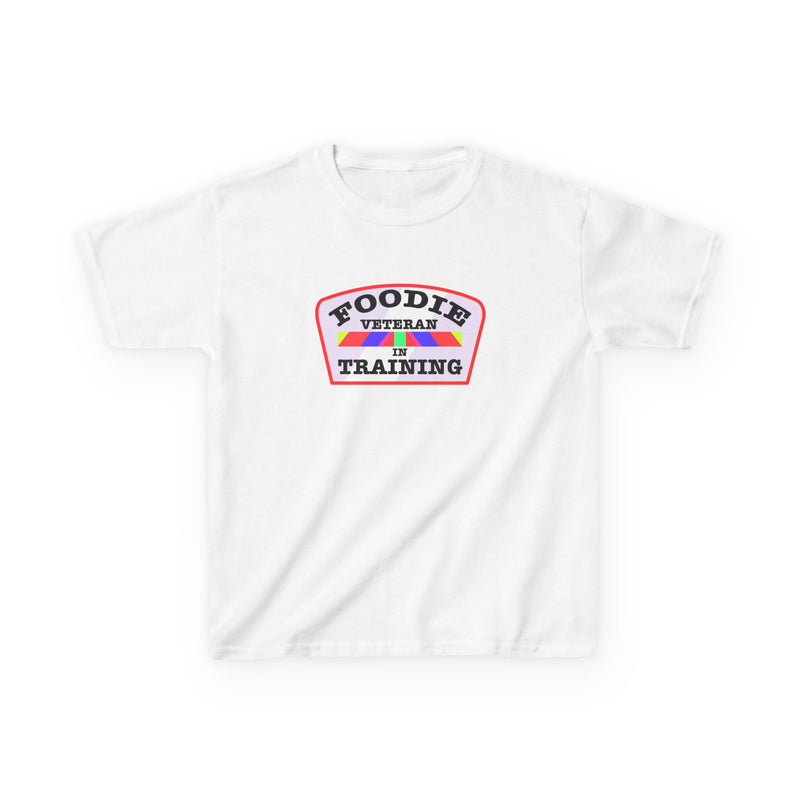L.O.E.F Foodie Veteran In Training Kids Tee Shirt (Soft Pink)