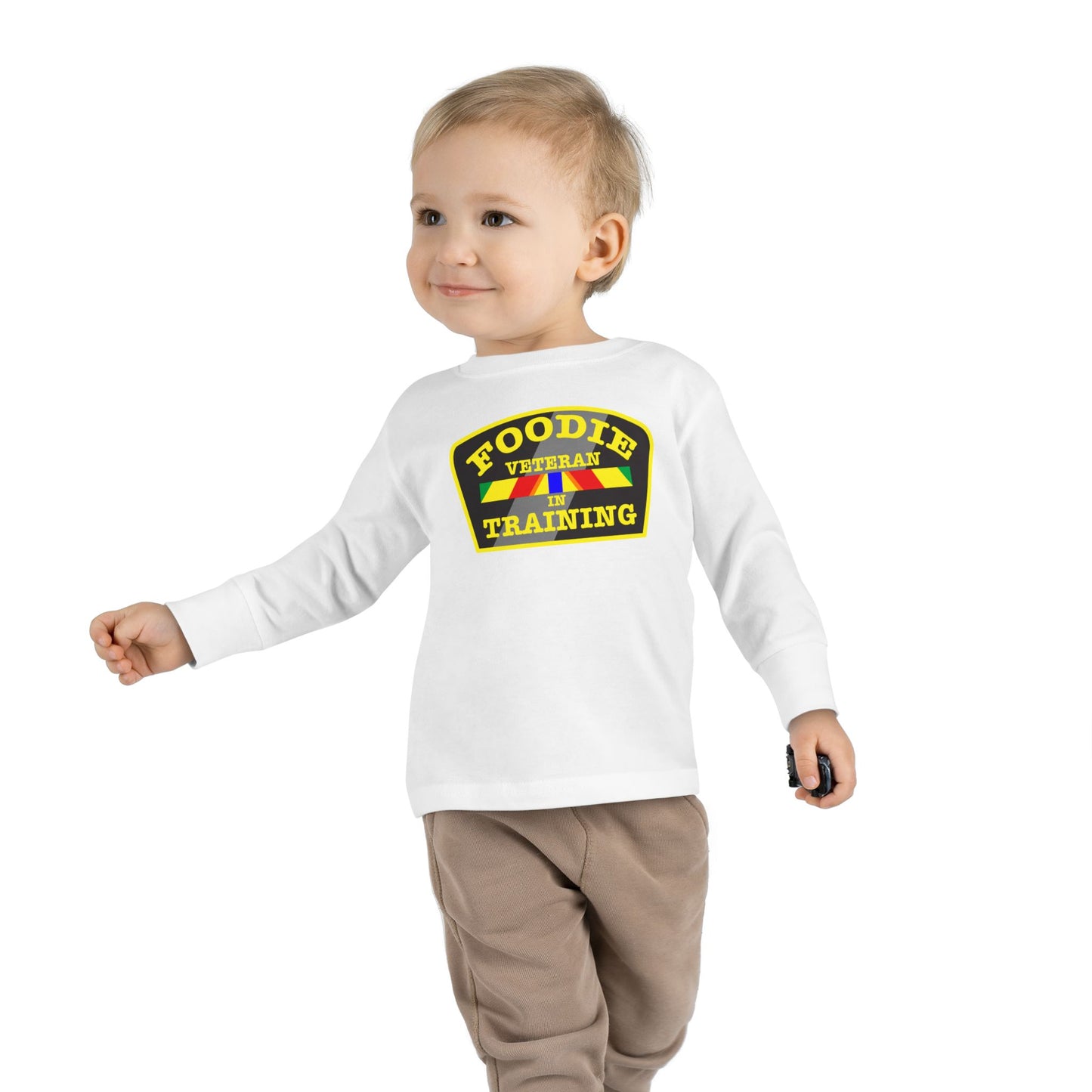 L.O.E.F Foodie Veteran In Training Toddler Long Sleeve Tee (Yellow)