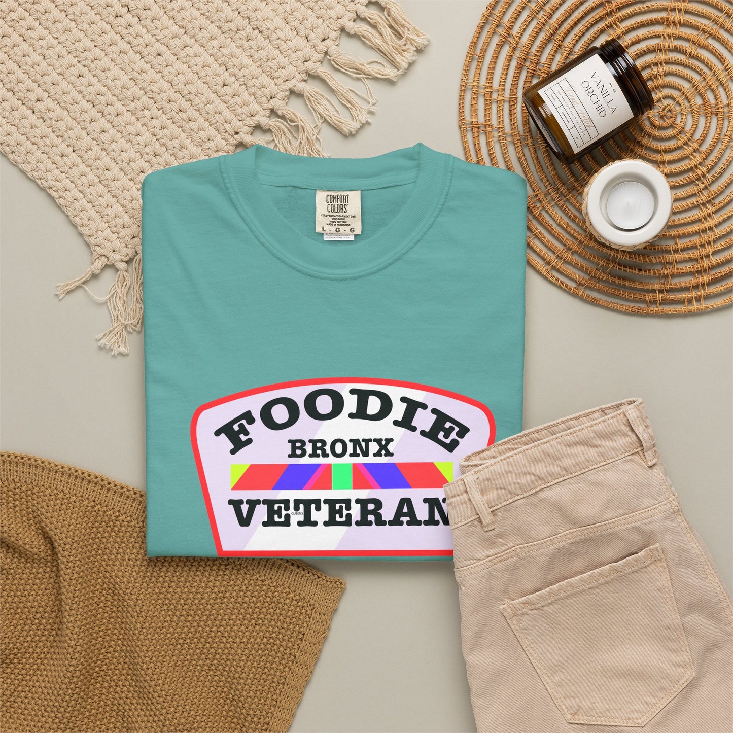 L.O.E.F Foodie Veteran Bronx Unisex Tee Shirt (Soft Pink)