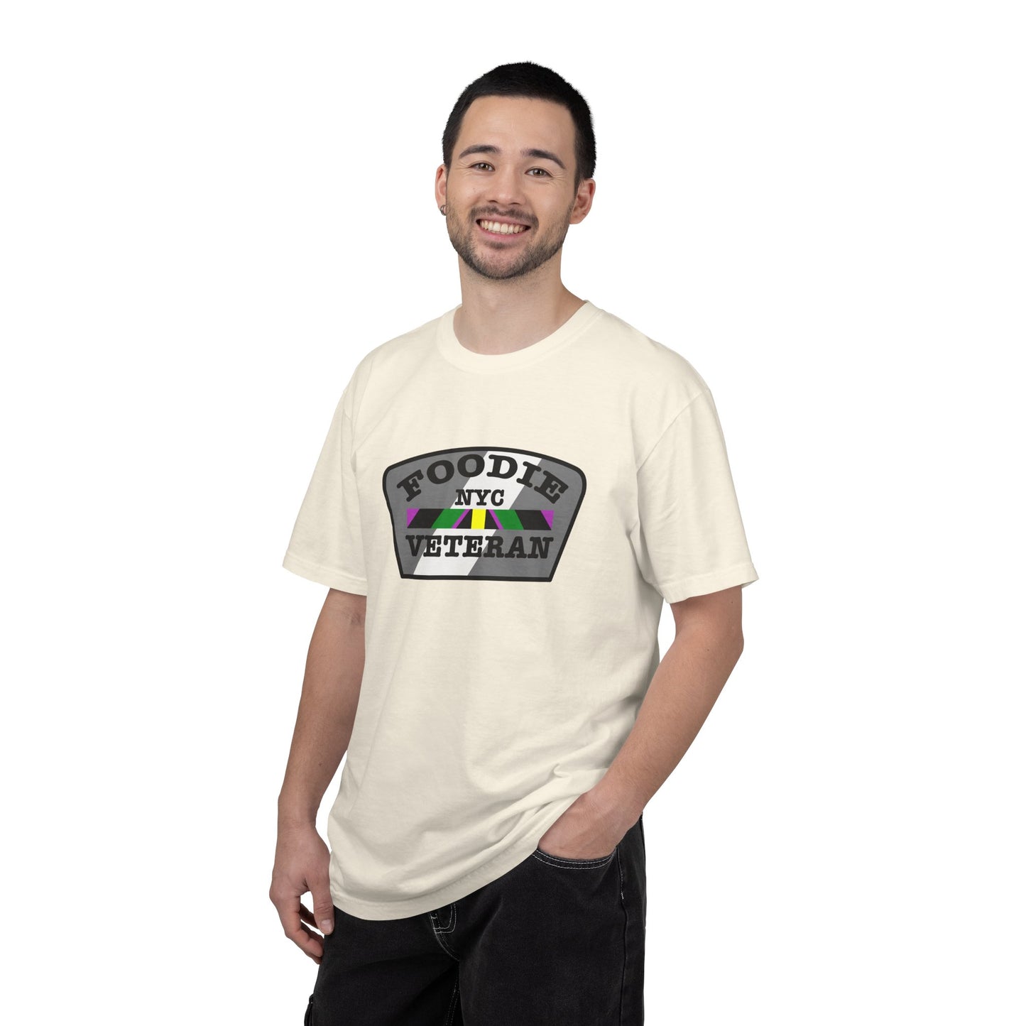 L.O.E.F Foodie Veteran NYC Unisex Tee Shirt (Gray)