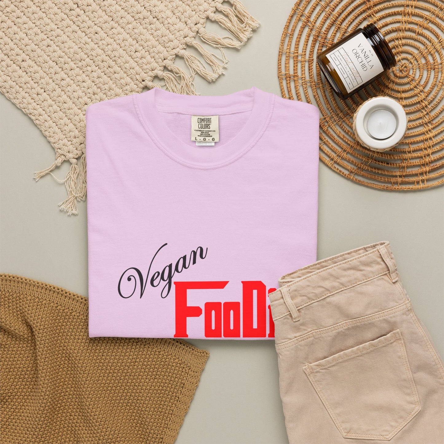 L.O.E.F Unisex Vegan Foodie Tee Shirt (Fiery Red)