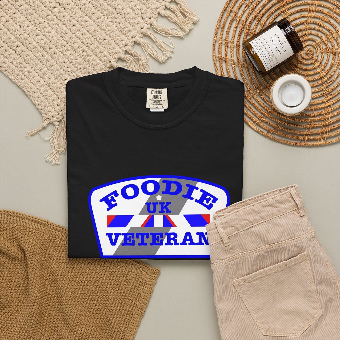 L.O.E.F Foodie Veteran UK Unisex Tee Shirt (Blue)