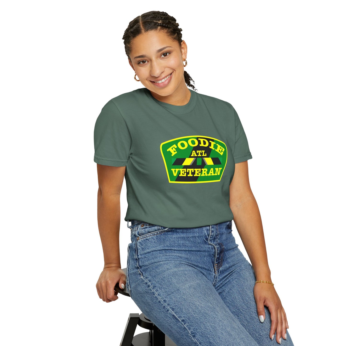 L.O.E.F Foodie Veteran ATL Unisex Tee Shirt (Yellow and Green)