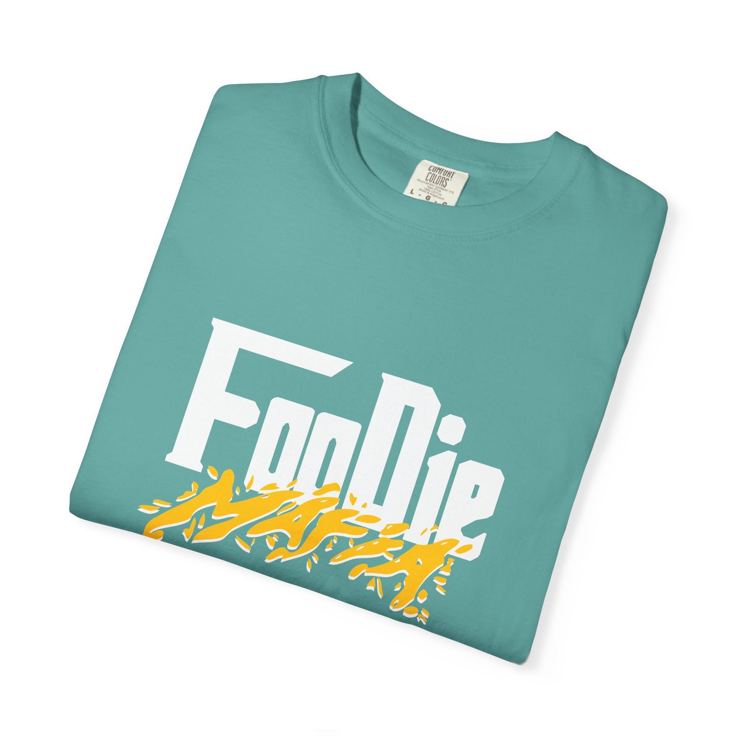 L.O.E.F White Foodie Mafia Unisex Tee shirt (Bright Yellow)
