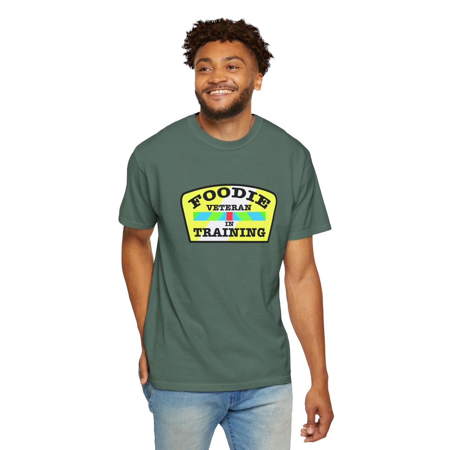 L.O.E.F Foodie Veteran IN TRAINING Unisex Tee Shirt (Yellow and Black)