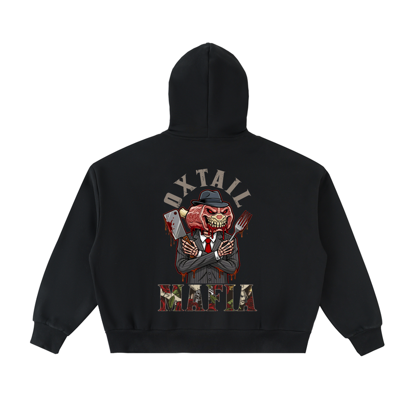 L.O.E.F. Life Oxtail Mafia Fleeced Full Zip Boxy Hoodie