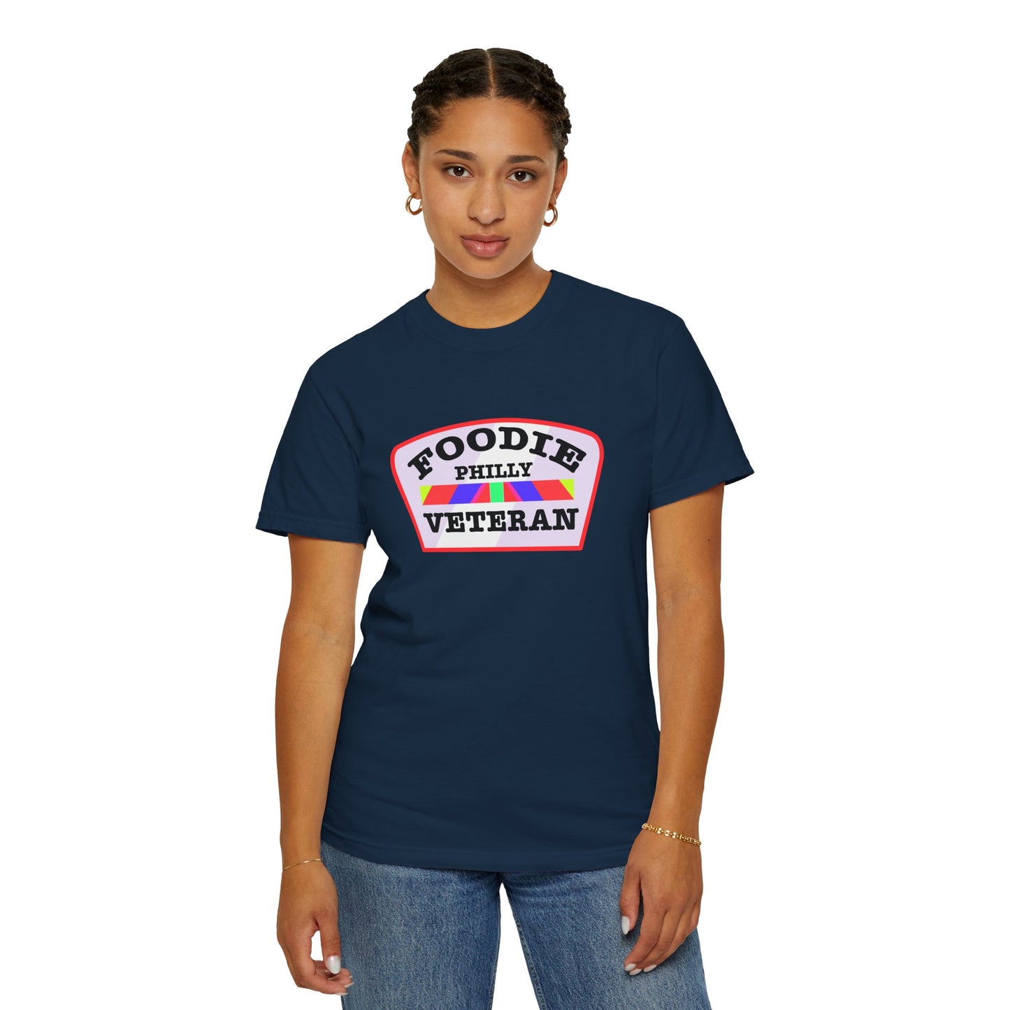 L.O.E.F Foodie Veteran PHILLY Unisex Tee Shirt (Soft Pink)