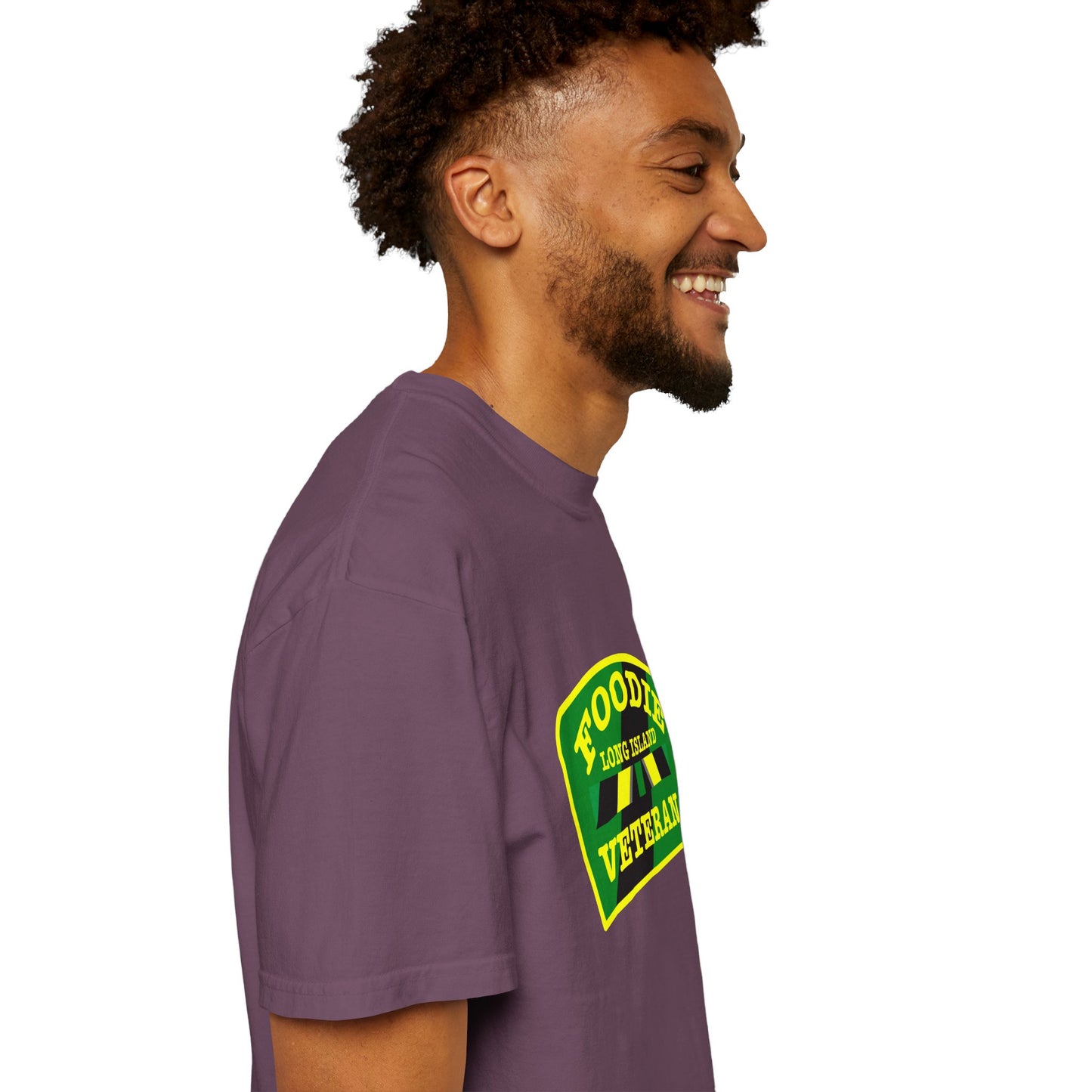 L.O.E.F Foodie Veteran Long Island Unisex Tee Shirt (Yellow and Green)
