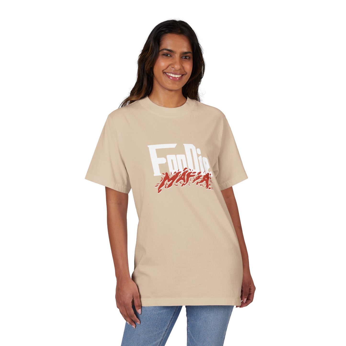 L.O.E.F White Foodie Mafia Unisex Tee shirt (Blood Orange)
