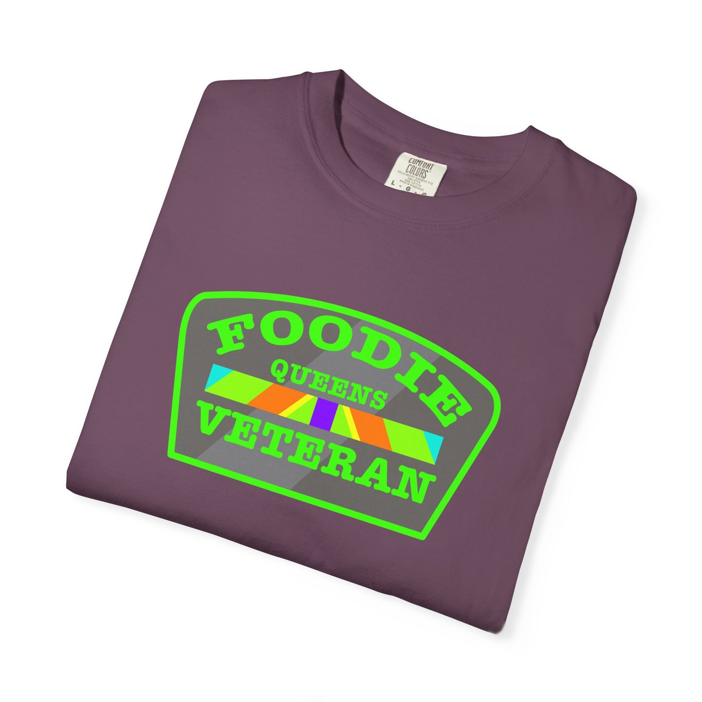L.O.E.F Foodie Veteran QUEENS Unisex Tee Shirt (Neon Green)