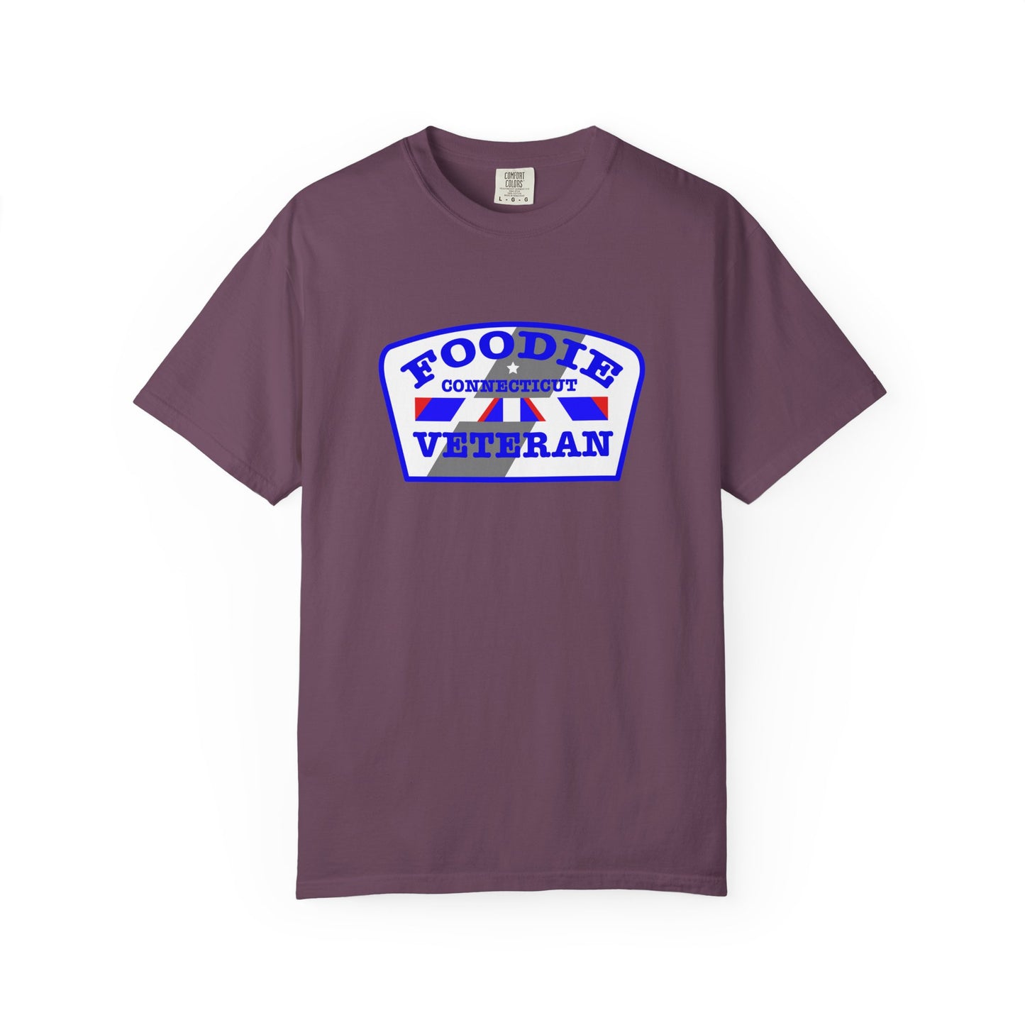 L.O.E.F Foodie Veteran CONNECTICUT Unisex Tee Shirt (Blue)