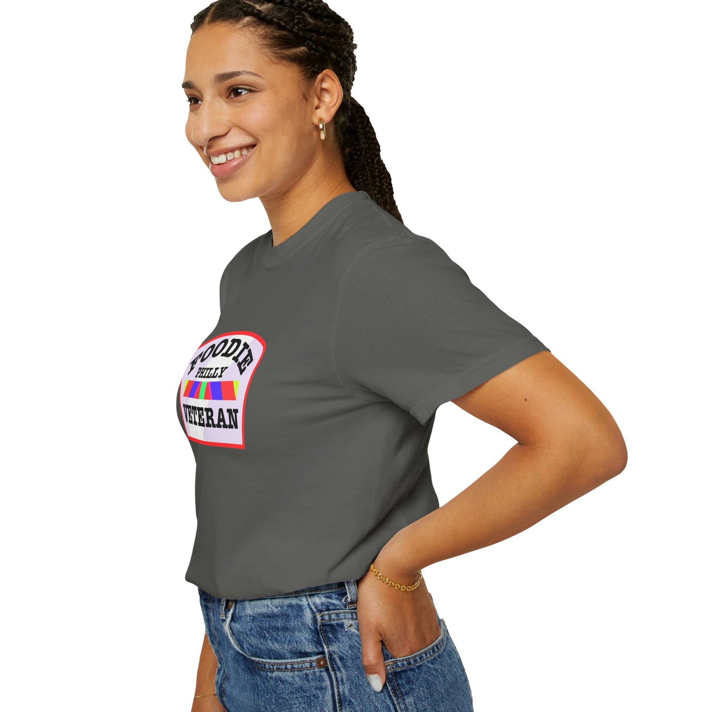 L.O.E.F Foodie Veteran PHILLY Unisex Tee Shirt (Soft Pink)