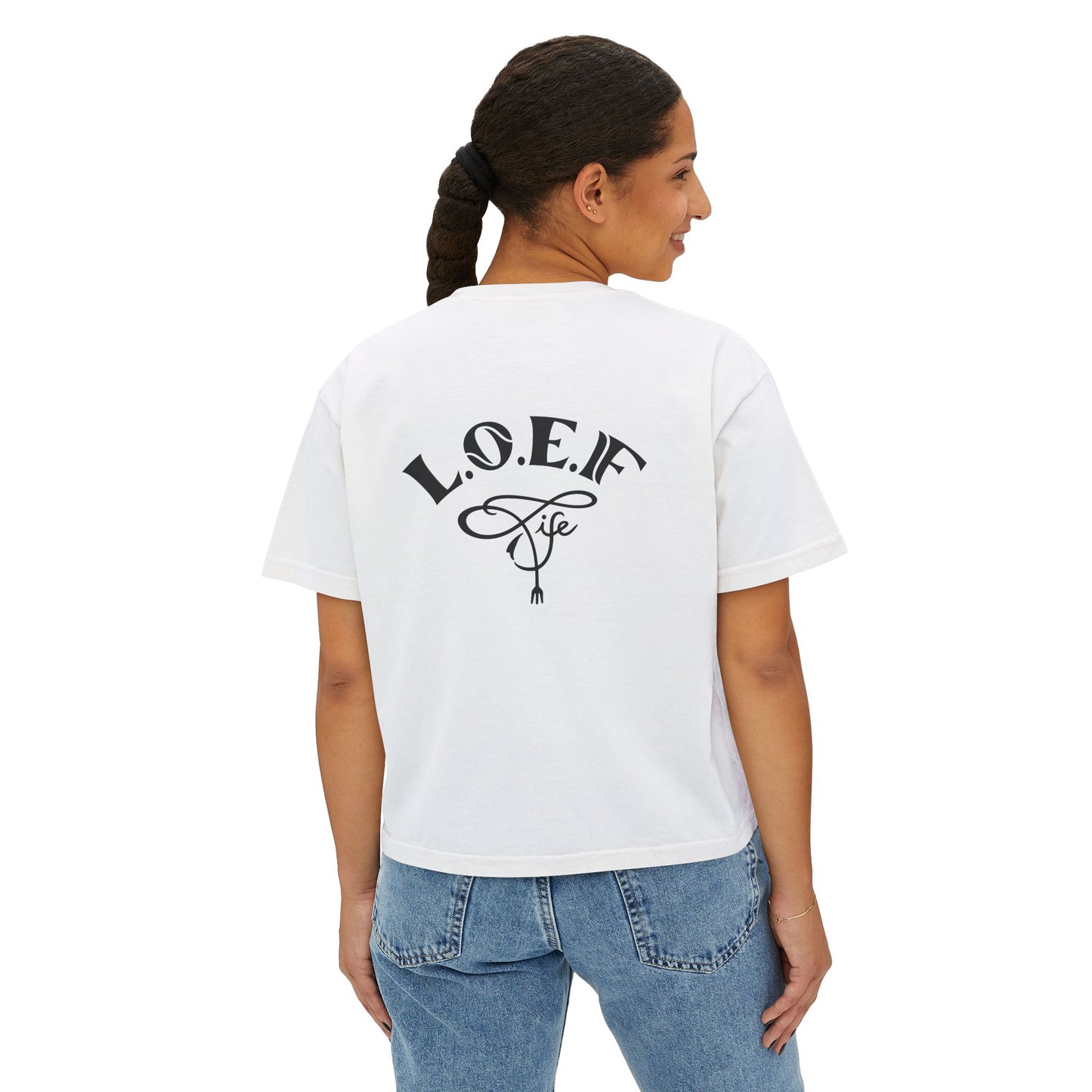 L.O.E.F Foodie 4Life Vegan Boxy Tee (Black)