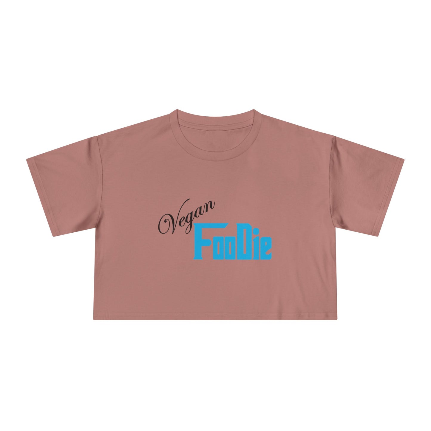 L.O.E.F Women Vegan Foodie Crop Tee (Sky Blue)