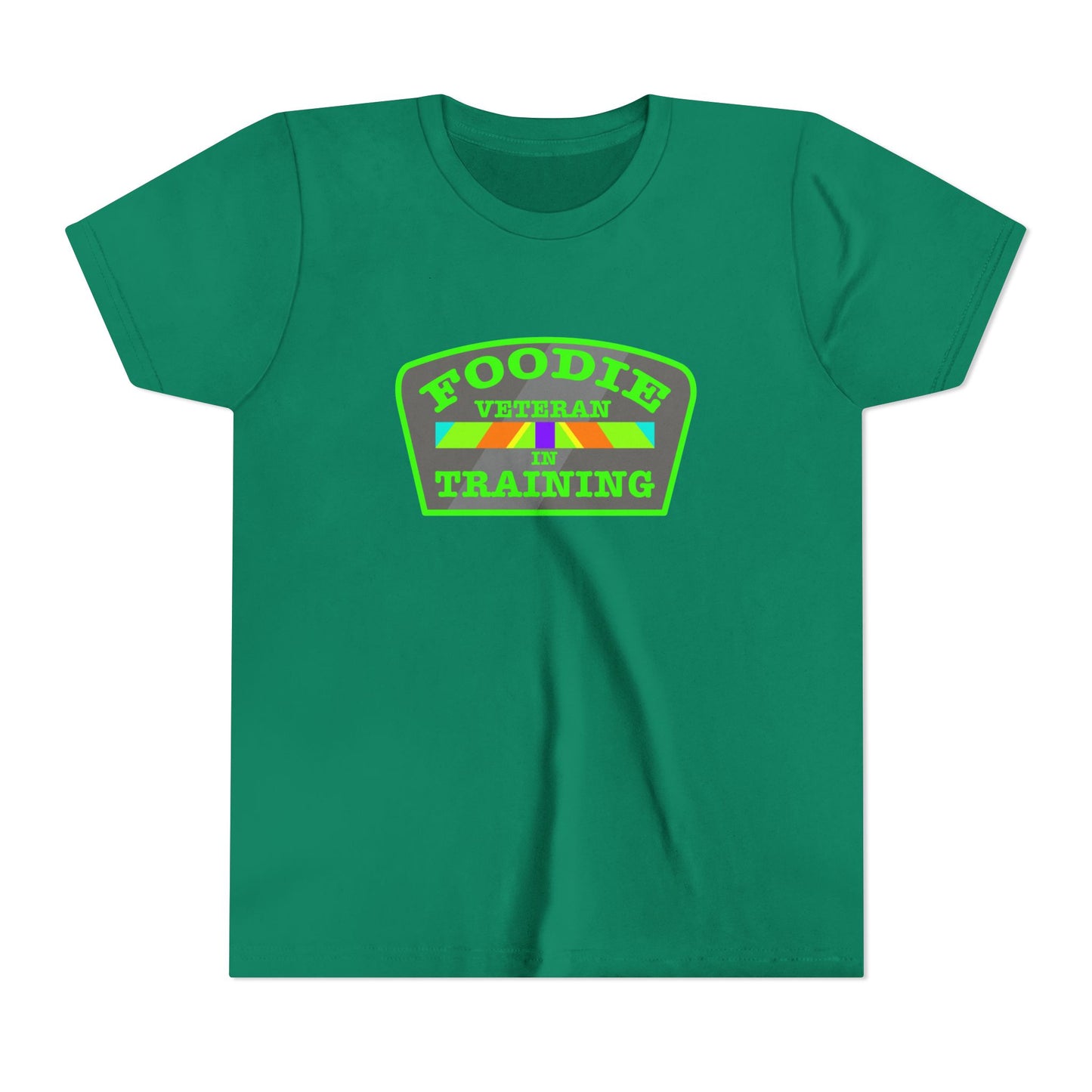 L.O.E.F Foodie Veteran In Training Kids Tee Shirt (Neon Green)