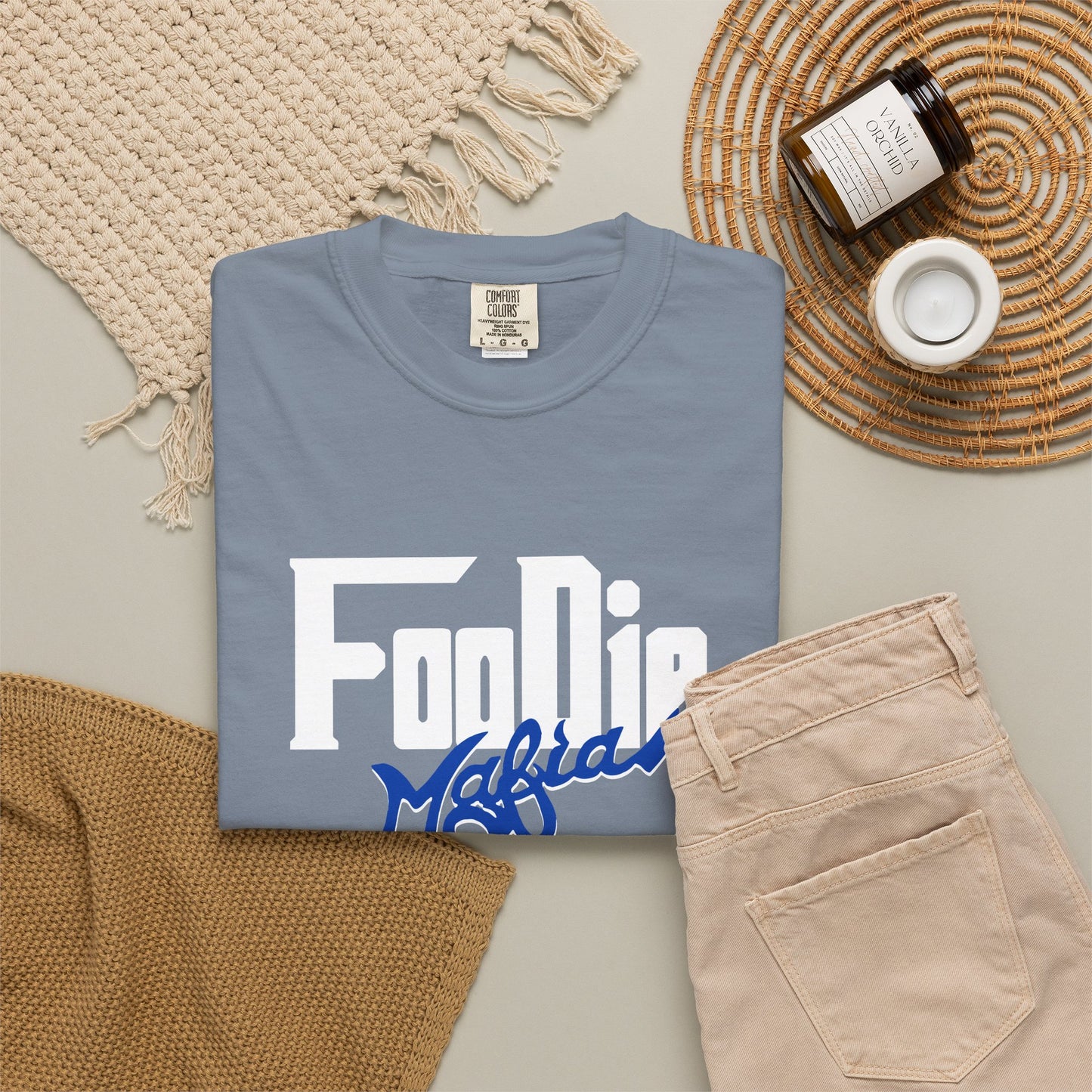 L.O.E.F Foodie Mafia Unisex Tee Shirt  (Dark Blue)
