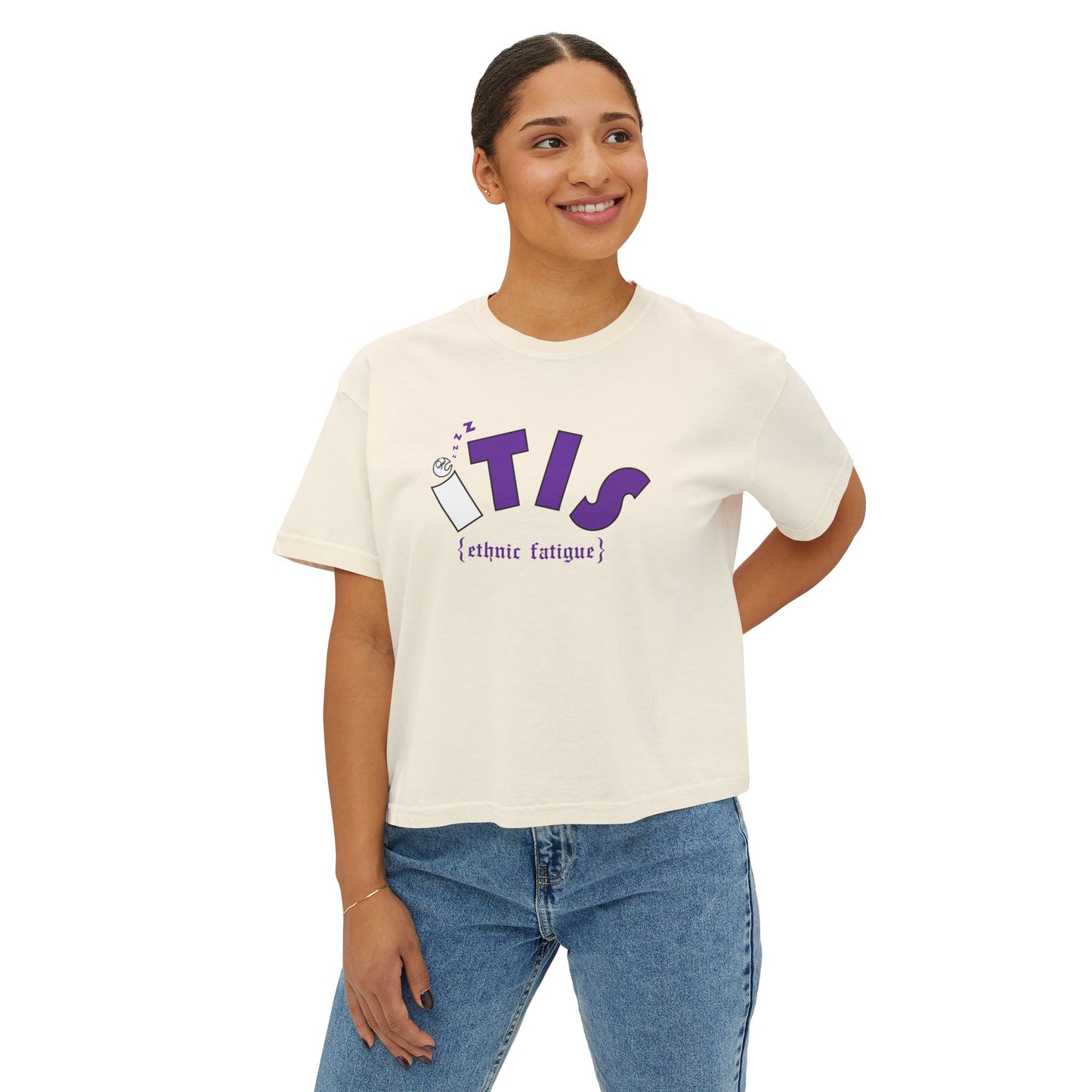 L.O.E.F ITIS Women Boxy Tee (Purple)