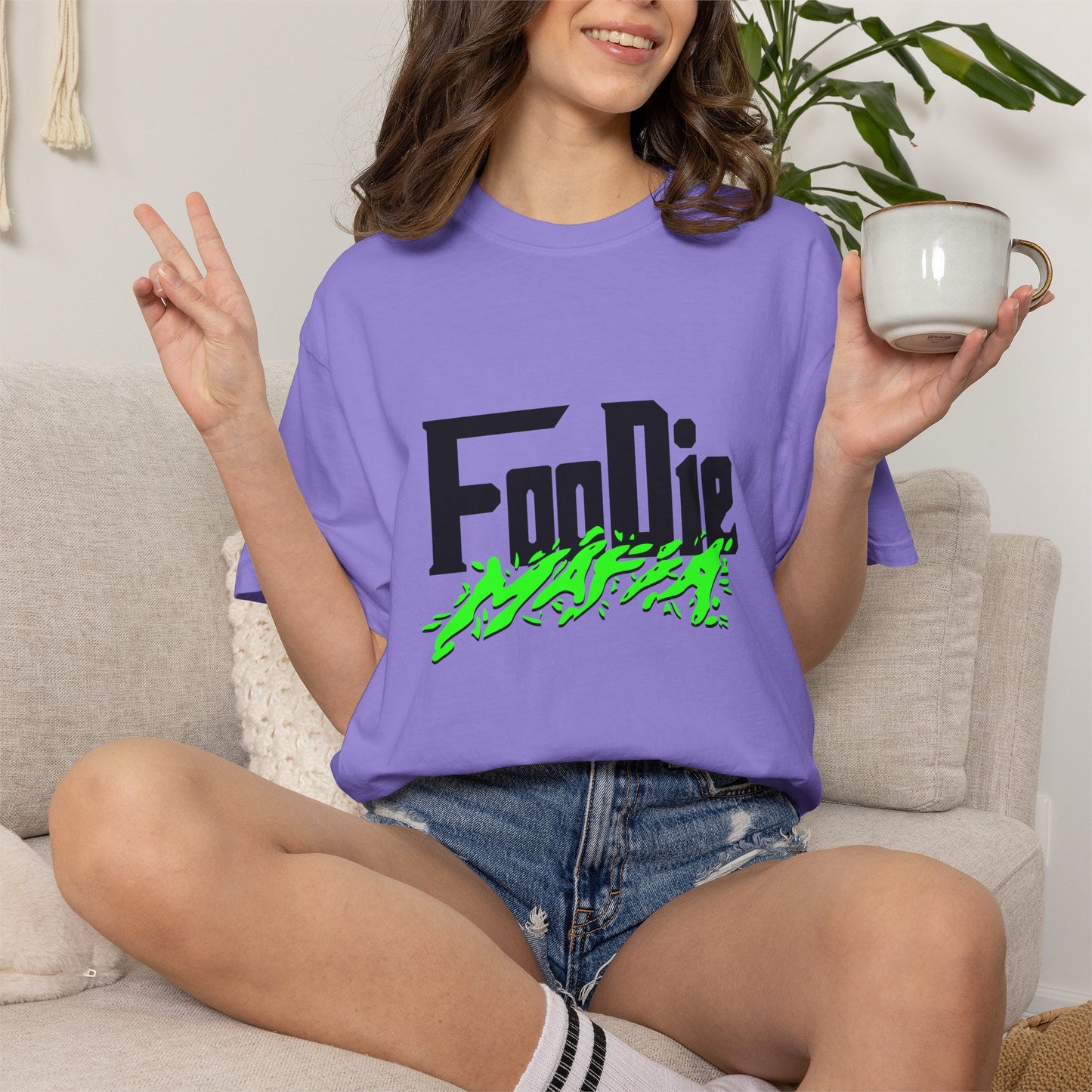 L.O.E.F Foodie Mafia Tee Shirt (Neon Green)