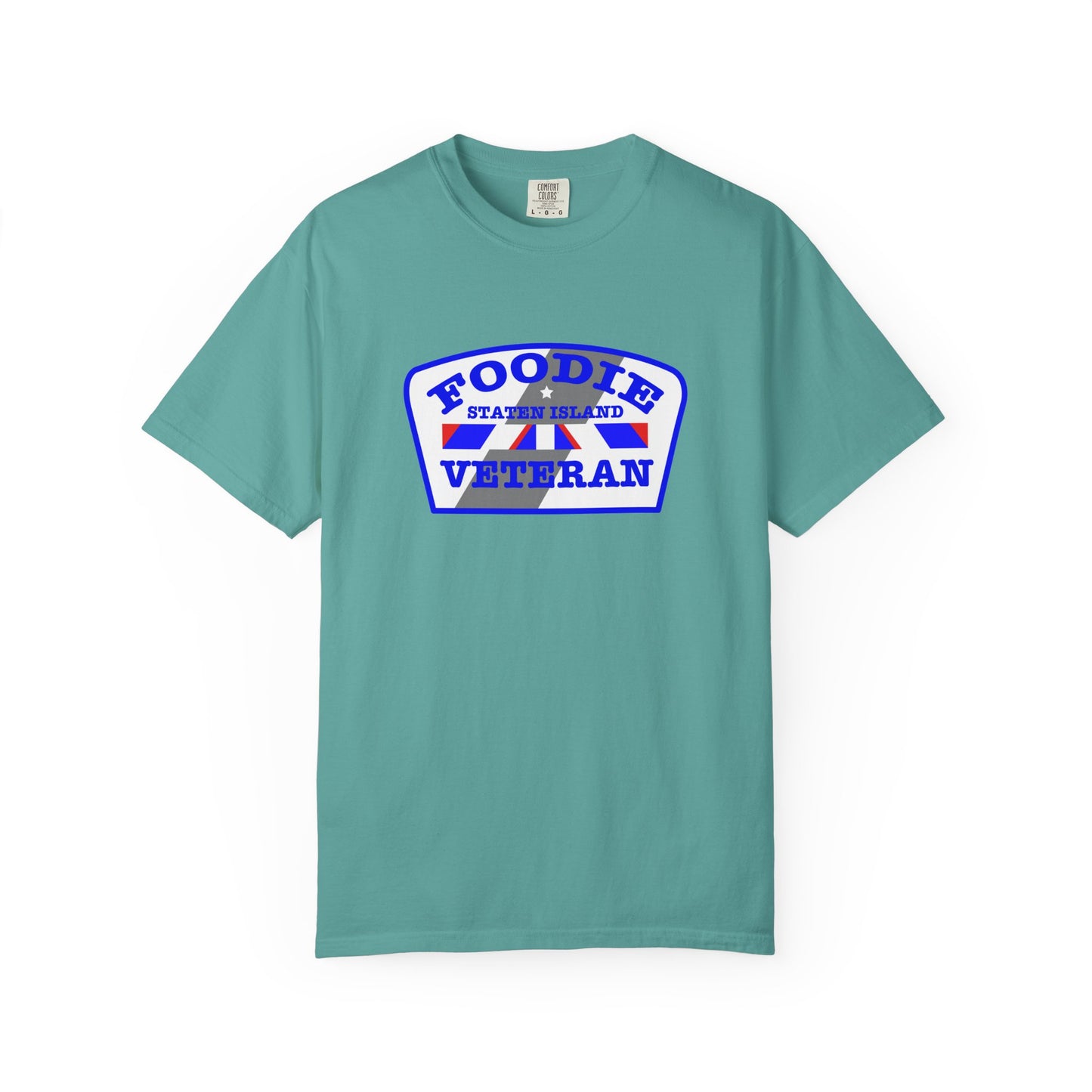 L.O.E.F Foodie Veteran STATEN ISLAND Unisex Tee Shirt (Blue)